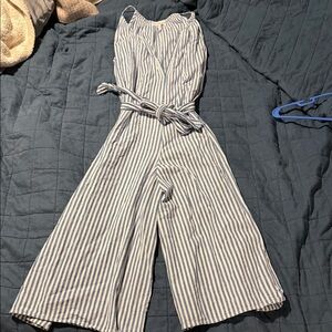 Apiece Apart Blue and White Striped Jumpsuit